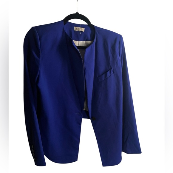Officecore blazer saturated color high low one button Women's Blazer - Picture 5 of 9